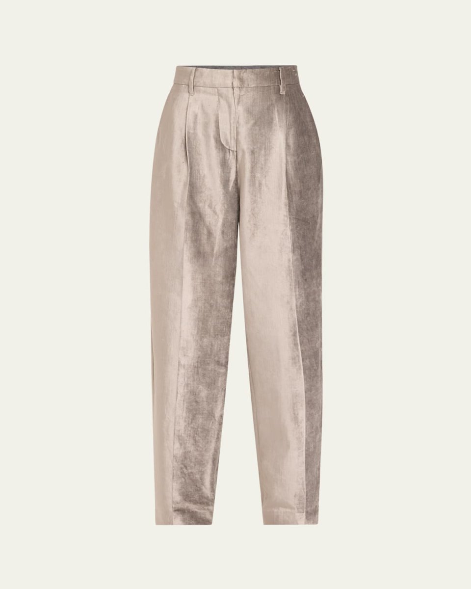 Sleek Velvet Loose Straight Pants